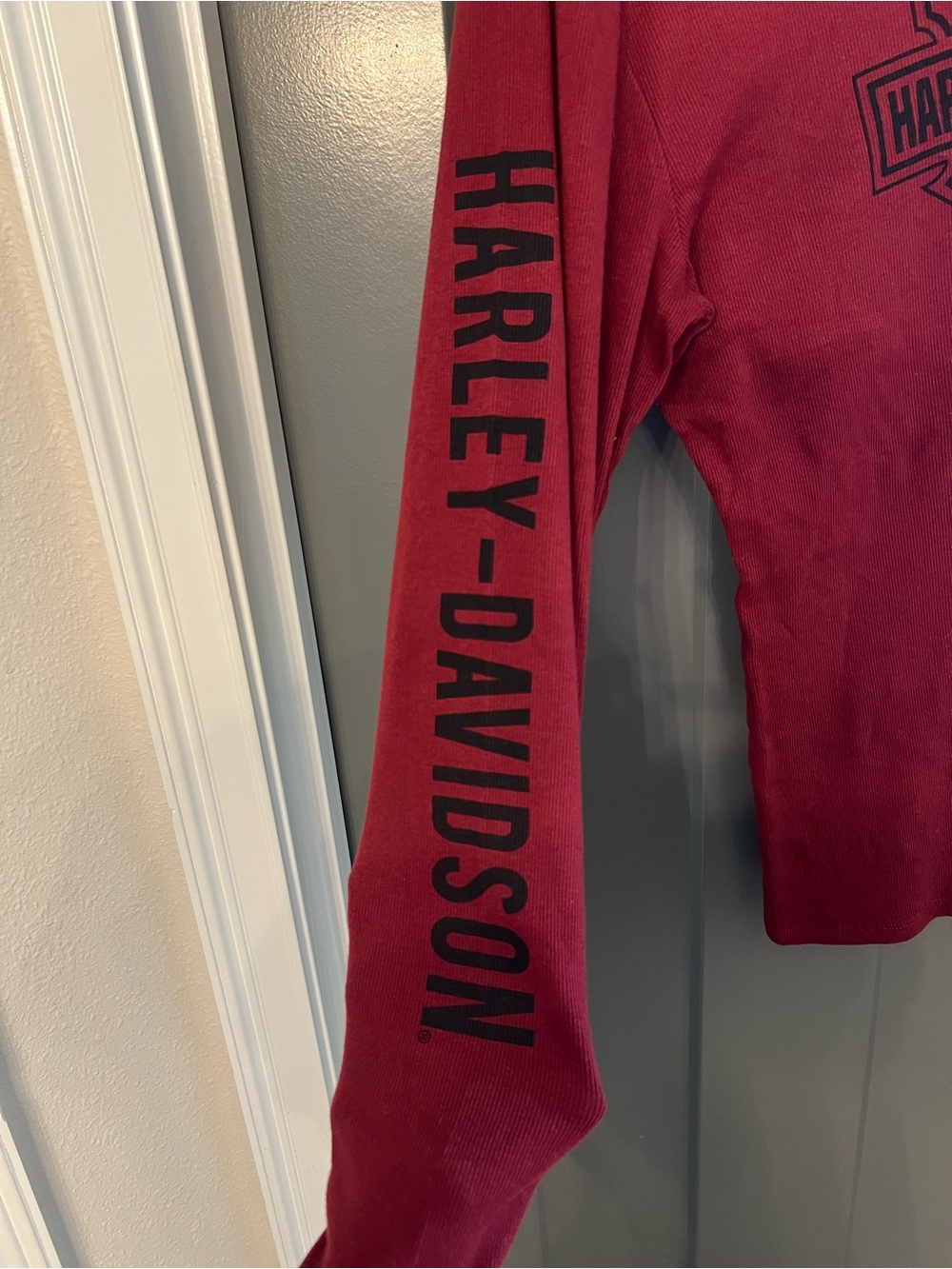 Harley-Davidson Burgundy Red Logo Pullover size XL turtleneck - Picture 6 of 7
